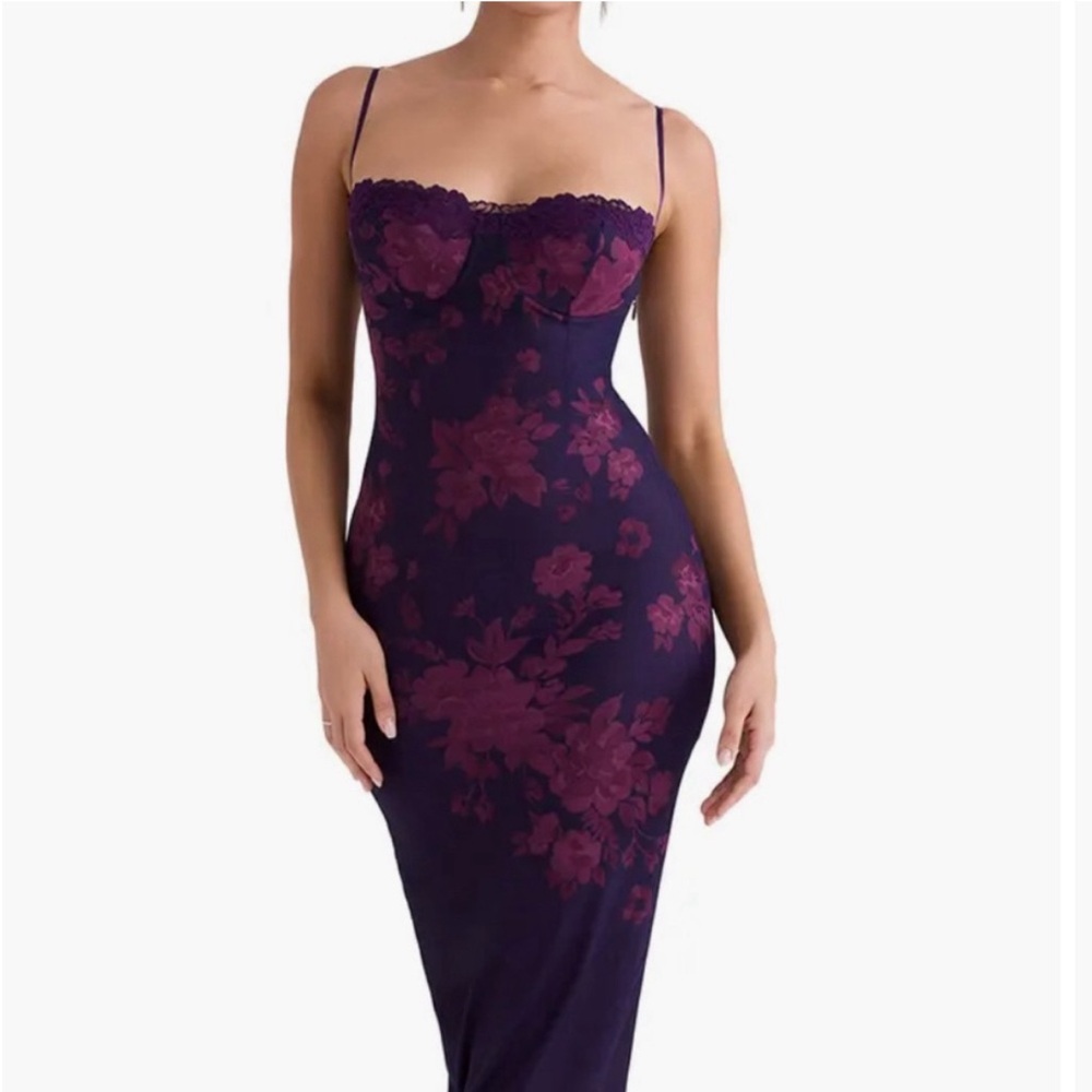 GRAPE FLORAL PRINT MAXI DRESS size small